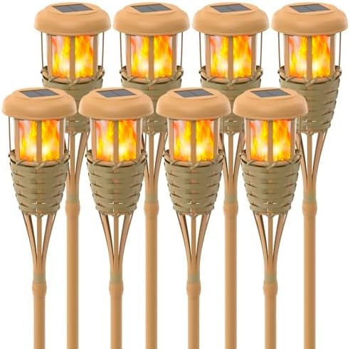Solar Outdoor Lights, Solar Torch Lights Outdoor Flickering Flame, Outdoor Decorations for Patio Path Yard - 8 Pack by EvelynsunLife
