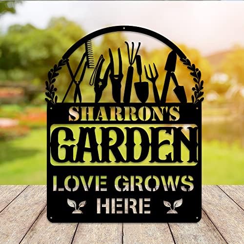 MeMate Personalized Metal Garden Signs Outdoor Decor, Custom Plaque for Women Mom Grandma, Rustic Decorations for She Shed, Potting Shed (01) - Image 5