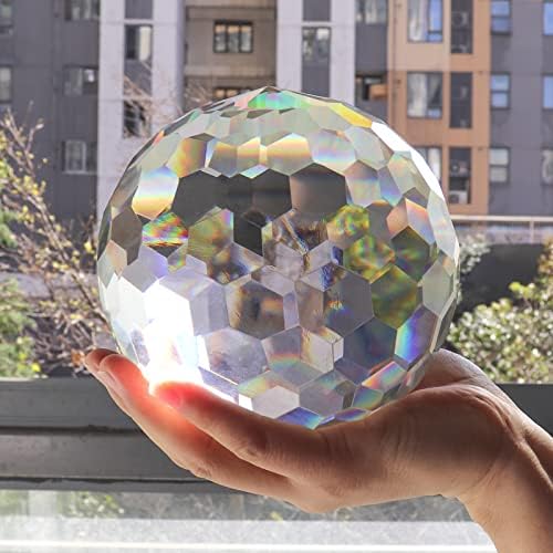 Clear Glass Crystal Ball Prism Suncatcher Rainbow Maker, Crystals Prisms for Window, Feng Shui, Home Office Garden Decoration (150mm/5.9inch) - Image 3