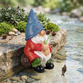 Fishing Gnome Outdoor Garden Gnomes Statues Pond Decor for Outdoor Ponds by Unknown