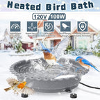 Heated Bird Baths for Outdoors,100W Winter Heated Birdbath,Gray - Image 4