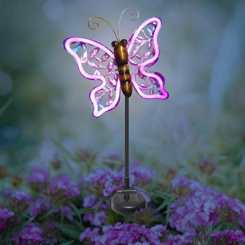 Crosslight Neon Butterfly LED Waterproof Outdoor Garden Stake Light - Decorative Electronic Light Garden Decor for Yard, Lawn, Patio, Deck, Pathway, Pond, Backyard - Image 5