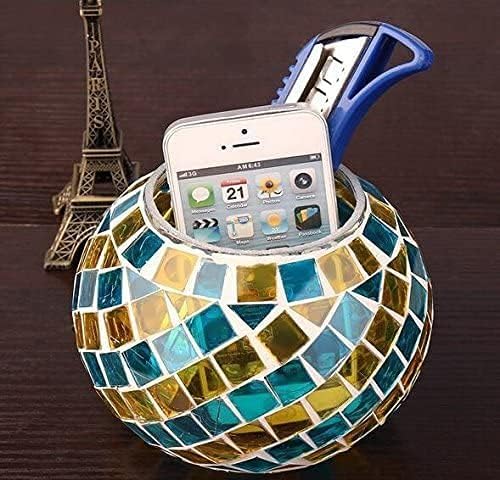 Solar Outdoor Table Lamp, Solar Powered Mosaic Glass Ball Garden Lights Waterproof Color Changing Mood Night Lights (K) - Image 3