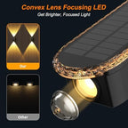 Ellasay Solar Fence Lights Outdoor: 6-Pack Solar Powered Wall Lights Up and Down Waterproof IP65-3 Color Brighter LED Focus Lens SolarLights Dusk to Dawn 12h for Patio/Backyard/Porch/Railing - Image 2