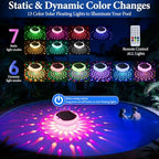 Floating Solar Pool Lights, 2 Pack, 6.7 Inch, 13 RGB Colors - Image 2