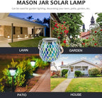 Solar Jar Lamp Waterproof Glass Lantern for Garden Outdoor Decoration - Image 6