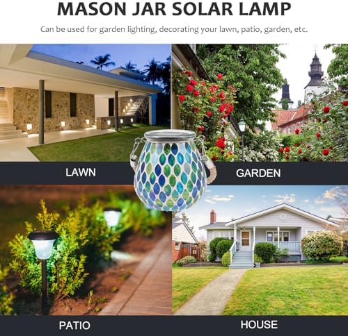 Solar Jar Lamp Waterproof Glass Lantern for Garden Outdoor Decoration - Image 6