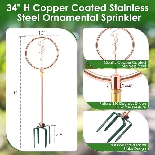 34" Ornamental Sprinkler, 360° Rotating, Wave Spiral - Image 2