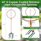 34" Ornamental Sprinkler, 360° Rotating, Wave Spiral - Image 2