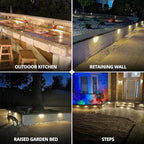 GKOLED 20Pack 6.8 Inches Hardscape Lights, Low Voltage Retaining Wall Lighting with Frosted Lens, 12V AC/DC Paver Light with 1.5W 2700K LED Chips, Outdoor Landscape Step Lights, Die-cast Aluminum - Image 6