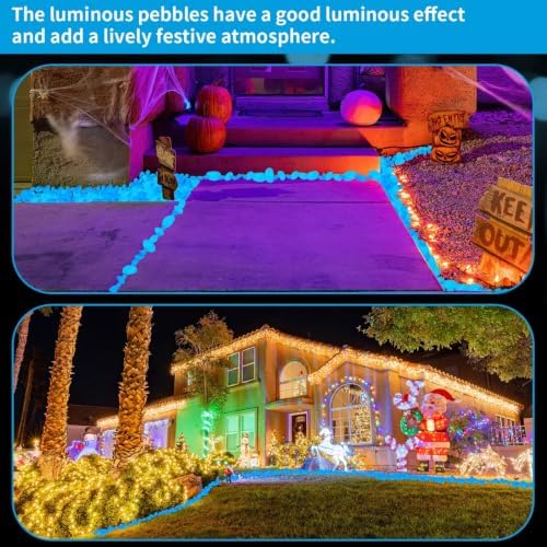 Landical 300 Pcs 1.8" Glow in the Dark Rocks for Outdoor, Dark Blue - Image 6