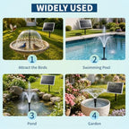 20W Solar Fountain Pump, Adjustable Submersible Pump for Garden Pond - Image 7