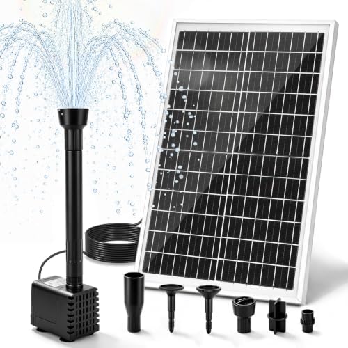 20W Solar Fountain Pump, Adjustable Submersible Pump for Garden Pond by Unknown