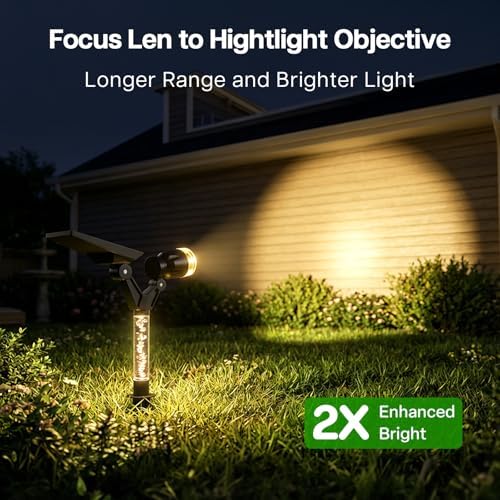 Solar Spot Lights Outdoor Waterproof Spotlights, Warm White 4 Pack - Image 3