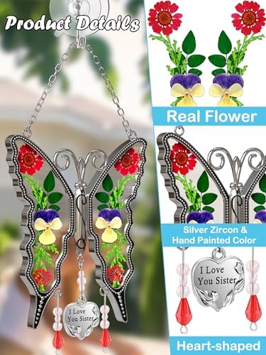 KY&BOSAM Butterfly Suncatcher Stained Glass for Windows Hangins - Image 3