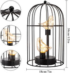 JHY DESIGN Birdcage Decorative Lamp Battery Operated 12" H Cordless Table Lamp with Warm White Fairy Lights Bird Bulb for Indoor Bedroom Living Room Home Wedding Xmas(Black) - Image 2