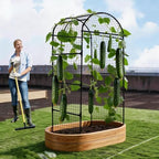 6.73ft x 2.62ft x 2.95ft Garden Arch Trellis for Raised Beds, Plant Support for Cucumbers, Melons, Vegetables, Peas, Tomatoes,﻿ & Climbing Vegetables, Outdoor Rust-Resistant Trellis - Image 3