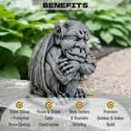 OLOMA Medieval Sleeping Gargoyle Concrete Garden Statue Winged Demon Gothic Outdoor Garden Decor Lawn Ornament Stone Mythical Creature Sculpture Yard Patio Porch Landscape Accent Gift - Image 2