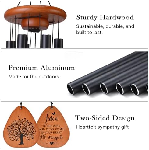 AMBOBE Memorial Wind Chimes for Loss of Loved One, Sympathy Wind Chime Gift - Image 4