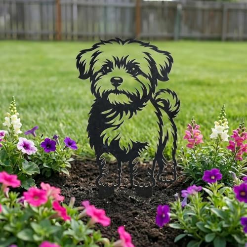 Dog Metal Garden Stake - Weatherproof Dog Silhouette Yard Art, Decorative Outdoor Sign for Lawn & Patio, Heartfelt Gift for Maltipoo Lovers(Jump,14") - Image 4