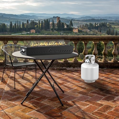 28" Propane Gas Fire Pit Side-Mounted, Portable Tabletop Fireplace, FP043 - Image 3