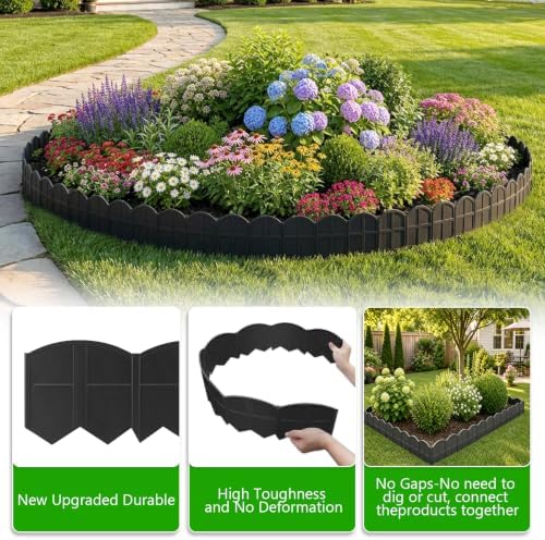 Vashly 40Ft Garden Edging 5.9 in Tall Landscape Edging 40 Pcs Garden Border - Image 4