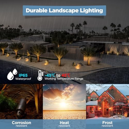 Gardencoin Solid Brass Outdoor Landscape Spotlights, 12V Heavy Duty LED Low Voltage Spot Light Waterproof for Garden and Yard Uplighting, Bronze Accent Lighting Fixture, Without MR16 Bulb 4 Pack - Image 6