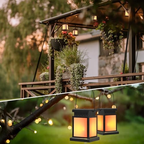 GIGALUMI Solar Lanterns Outdoor Waterproof, 4 Pack Hanging Solar Lanterns - Image 7