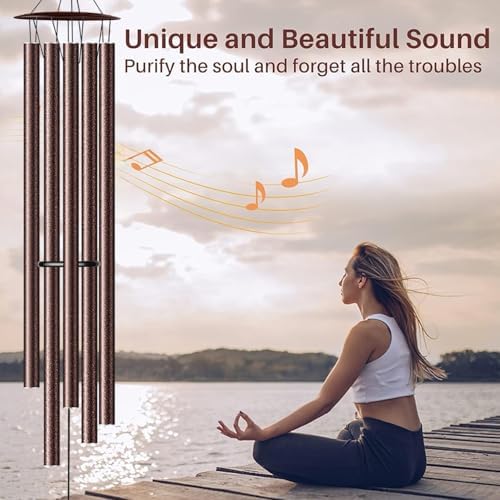 68” Large Wind Chimes for Outside Deep Tone, Bronze WindChimes for Women Mom Grandma, Memorial Sympathy Wind Chime for Loss of Loved One - Image 6