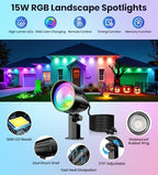 MEIKEE 15W RGBW LED Landscape Spotlights with Remote and 4.9FT Cord - Image 2