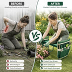 Garden Kneeler and Seat, 2-in-1 Folding Gardening Stool with 5 Adjustable Heights, 660 lbs Heavy Duty Steel Frame and 2 Tool Pouches - Image 3