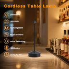 2 Pack Aluminum Cordless Table Lamp, 6000mAh Rechargeable Table Lamps, Portable Touch LED Lamp, Outdoor Waterproof Dimmable Cordless Rechargeable Table Lamps for Restaurant/Patio- Black (Black) - Image 3
