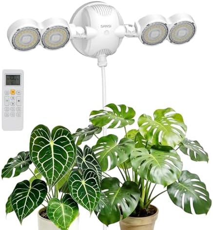SANSI Wall Mounted Grow Light, 30W Dual Head Full Spectrum with Remote by SANSI