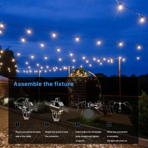 GOODSMANN LED Outdoor Low Voltage String Lights 12V 16 PCS Bulbs Hanging Landscape Lighting, 50 FT Light String Weatherproof Decorative Lights - Image 3
