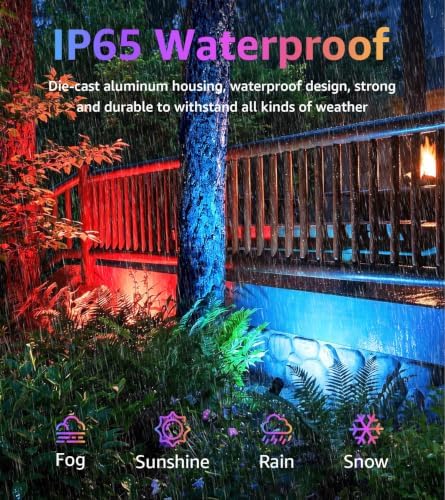 SUNVIE RGBW Halloween Spotlights Outdoor 12W LED Plug in Landscape Lights - Image 4