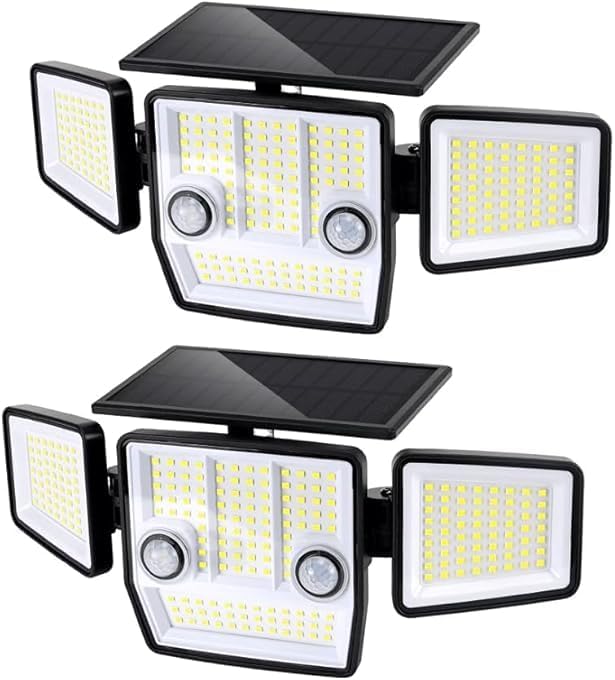 WHATOOK 2pcs Solar Lights Outdoor - 248 LED 3000LM Waterproof Motion Sensor Security Lights with Wireless Remote Flood Lights for Patio Garage Yard Entryways by FashionCaring-MakeitYours