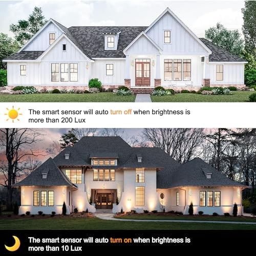 PARTPHONER Modern Outdoor Light Fixtures Dusk to Dawn Outdoor Lighting 2 Pack, 15" Exterior Wall Sconce Waterproof Outside Porch Light for House with Water Glass for Garage Doorway Silver - Image 3