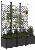 Patikuin 3-Section Sturdy Weather-Resistant Raised Garden Bed with Metal Trellis, Vertical Modular Planter Box & Privacy Screen for Climbing Plants, Vegetables, Flowers by Patikuin