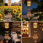 2 Pack Sunflower Solar Wind Chimes for Outside, Gifts for Mom Women Grandma Birthday Memorial Teacher, 32" Windchimes Outdoor Decor Hanging Solar Lantern for Garden Porch Patio Backyard - Image 6