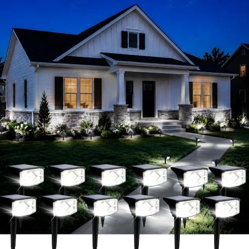 AUDERWIN Solar Spot Lights Outdoor Waterproof 12 Pack Cool White by AUDERWIN