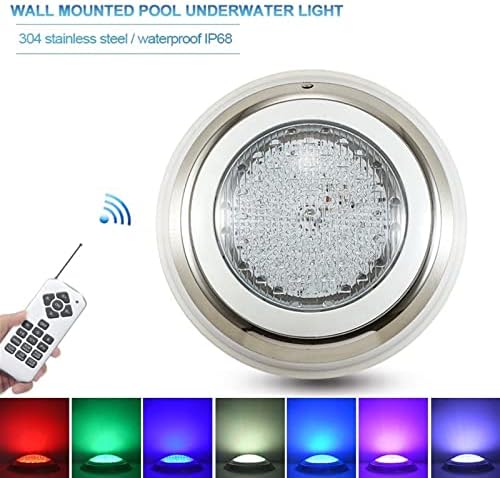 Stainless Steel LED Swimming Pool Light IP68 Waterproof 12V Outdoor RGB Underwater Light Pond LED Piscina Luz Submersible Lamps (Color : Warm White, Size : 45W D300xH70mm) - Image 2