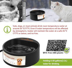 NAMSAN Heated Water Bowl for Outdoor Cats, 2.2L Heated Dog Bowl, Provides Drinkable Water in Winter, Heated Pet Drinker for Chickens Rabbits Birds Bath, Livestock Thermal Watering Trough, Black - Image 4