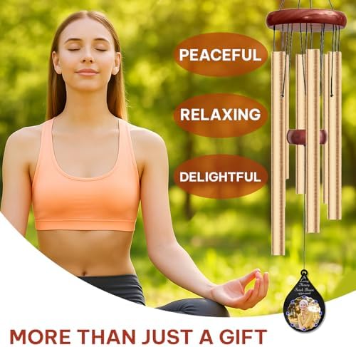 Personalized Photo Memorial Wind Chime Custom Name & Year, in Loving Memory Sympathy Gift, Remembrance Windchimes Outdoor Deep Tone Garden Patio Decor - Image 5