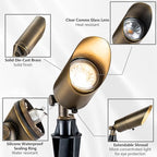 LumStory Brass Landscape Spotlight Low Voltage Landscape Lights 12V AC/DC Bronze Waterproof Shroud Adjustable Outdoor Landscape Lighting for Tree, Wall, Garden, with MR16 LED Bulb 5W 3000K Warm White - Image 4