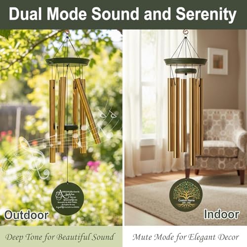 Personalized Memorial Wind Chimes for Outside, Sympathy Gifts Wind Chime for Loss of Loved One, Beautiful Decor with Deep Tone, Ideal for Funeral, Remembrance & Bereavement, Produced in Texas - Image 4