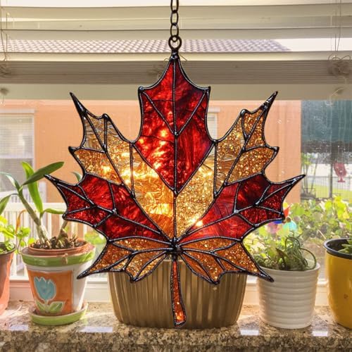 Autumn Maple Leaf Acrylic Suncatcher - Image 4