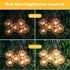 String Lights for Outside 150FT,Dimmable Waterproof Outdoor String Lights with 75+2 Shatterproof G40 Globe Bulbs Connectable LED Patio Lights, Commercial Hanging Lights for Christmas Backyard Party - Image 2