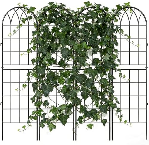 4 Pack Metal Garden Trellis for Climbing Plants, Black by UrGROWA