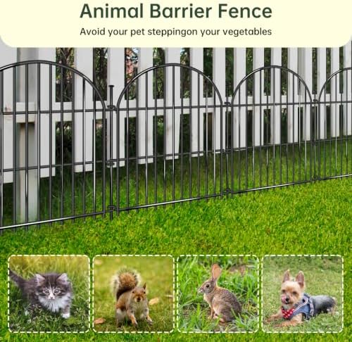 20 Panels No Dig Decorative Garden Fence, 24in(H) x 40ft(L) Animal Barrier, Rustproof Metal Temporary Dog Fence for Outdoor Yard, Patio, Flower Bed - Image 4