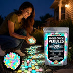 2026 Glow-in-The-Dark Garden Stones | Luminous Pebbles for Walkways, Yard, & Aquarium | Rainbow Outdoor Stepping Rocks | Night-Glow Decor (Multicolor*600) - Image 5